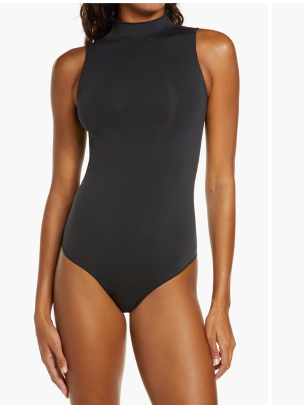 skims Essential Bodysuits Mock Neck Sleeveless Bodysuit